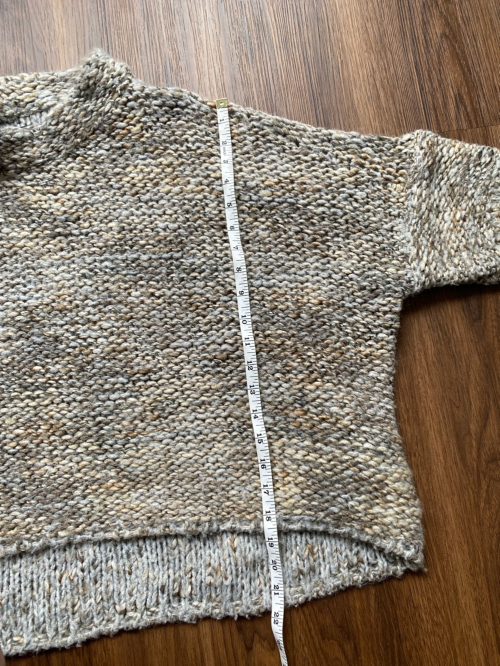 ZARA Knit Italian Yarn Chunky Textured Sweater Size S Cream Taupe Grey - Picture 4 of 6